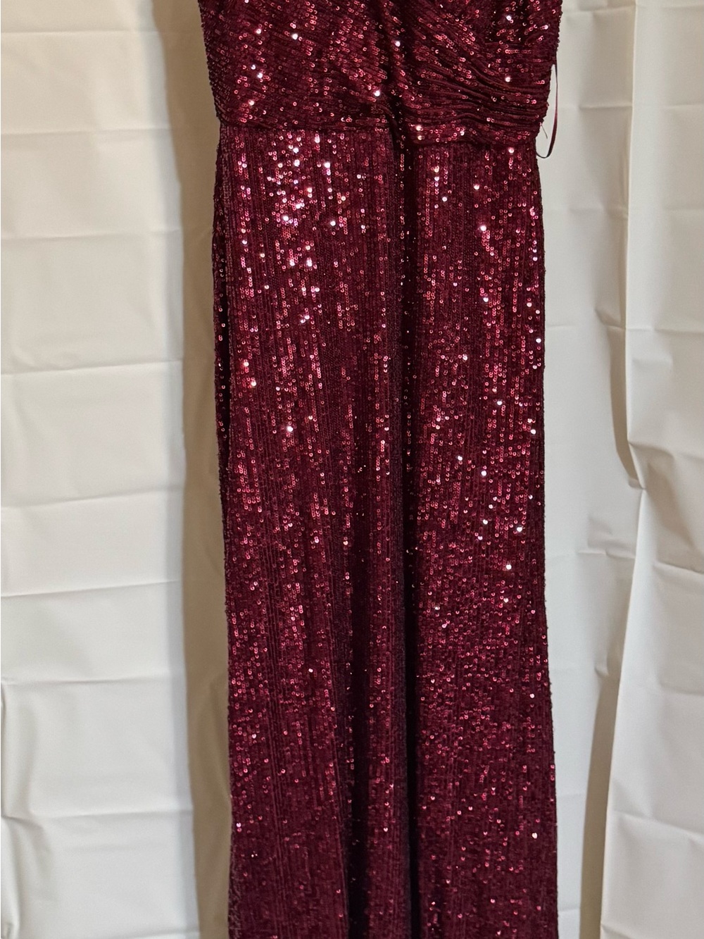Night Way Collections Wine Red Sequin Maxi Dress